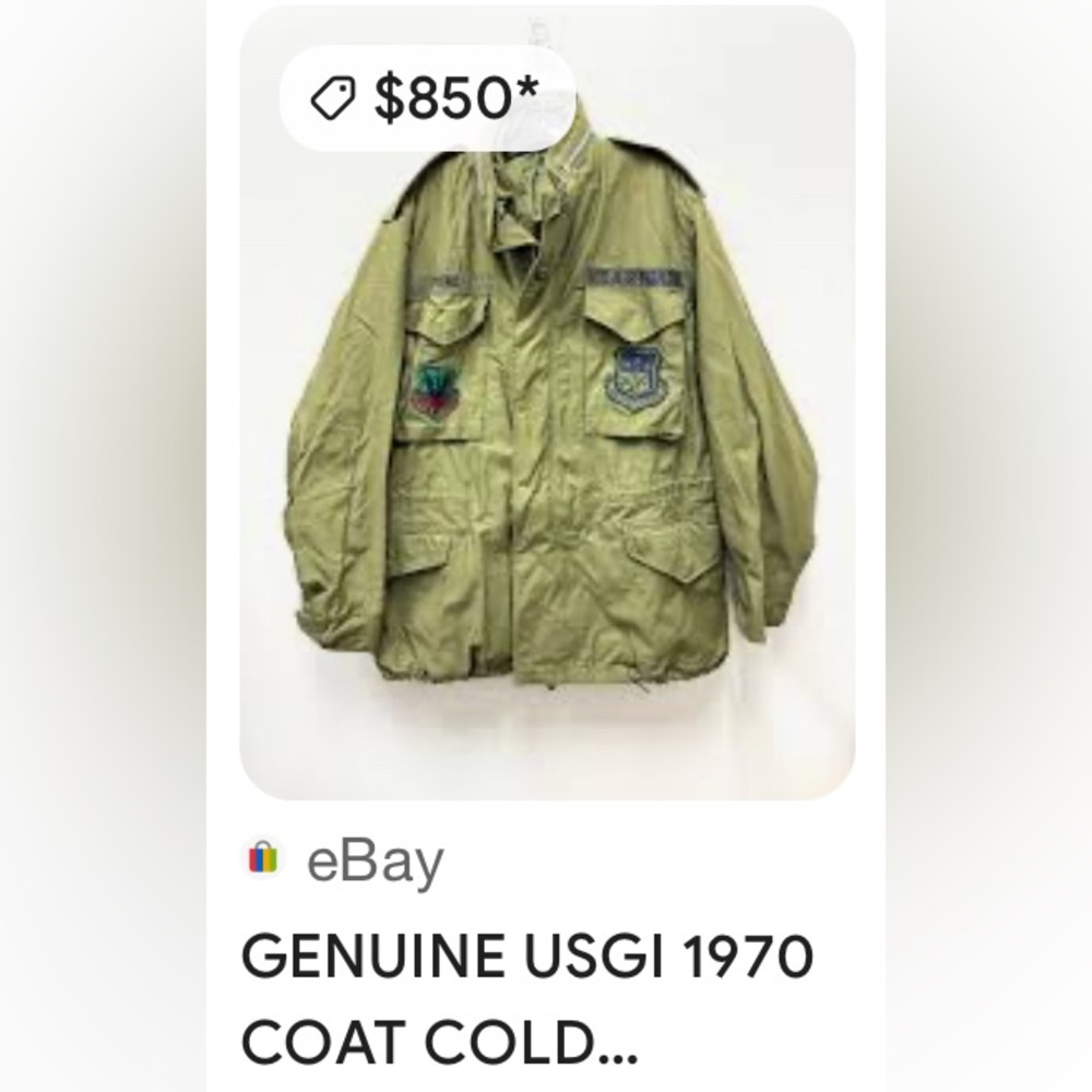 Authentic Vintage 70’s US Air Force COLD WEATHER FIELD OG-107 M-65 JACKET Large - Picture 9 of 17